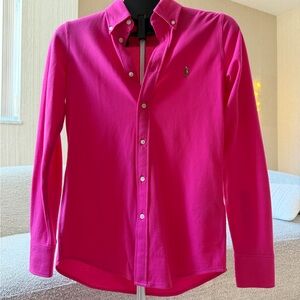 Polo by Ralph Lauren Women's Fuchsia Button-Up Blouse